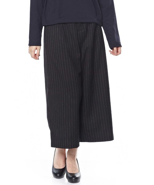 Honeys（ハニーズ）の「ワイドパンツ（パンツ・スキニー・レディース・クロ/コン/キャメル/杢チャコール/クロストライプ/グレーストライプ・Ｓ/Ｍ/Ｌ/ＬＬ）」の3枚目の写真