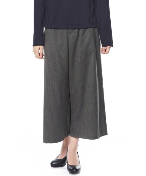 Honeys（ハニーズ）の「ワイドパンツ（パンツ・スキニー・レディース・クロ/コン/キャメル/杢チャコール/クロストライプ/グレーストライプ・Ｓ/Ｍ/Ｌ/ＬＬ）」の5枚目の写真