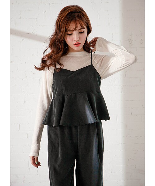 gracegift(グレースギフト)の「韓國都會感蜜桃絨無袖套裝(その他・レディース・黑・F)」の6枚目の写真