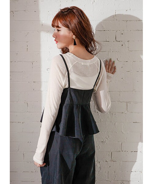 gracegift(グレースギフト)の「韓國都會感蜜桃絨無袖套裝(その他・レディース・黑・F)」の7枚目の写真