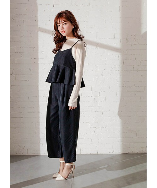 gracegift(グレースギフト)の「韓國都會感蜜桃絨無袖套裝(その他・レディース・黑・F)」の5枚目の写真