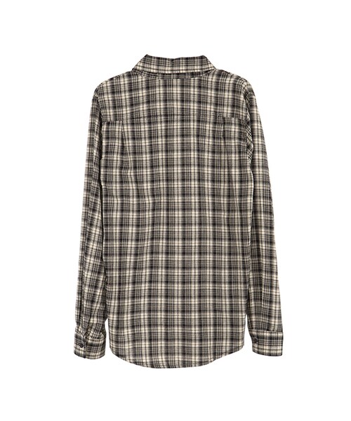 gracegift（グレースギフト）の「韓國率性男孩風格紋襯衫（その他・レディース・黑・F）」の2枚目の写真