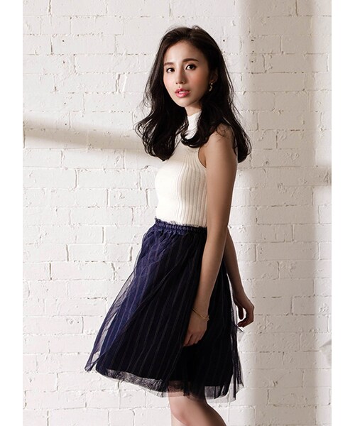 gracegift（グレースギフト）の「韓國纖細感立領針織背心（トップス・レディース・白/酒紅/深綠・F）」の5枚目の写真