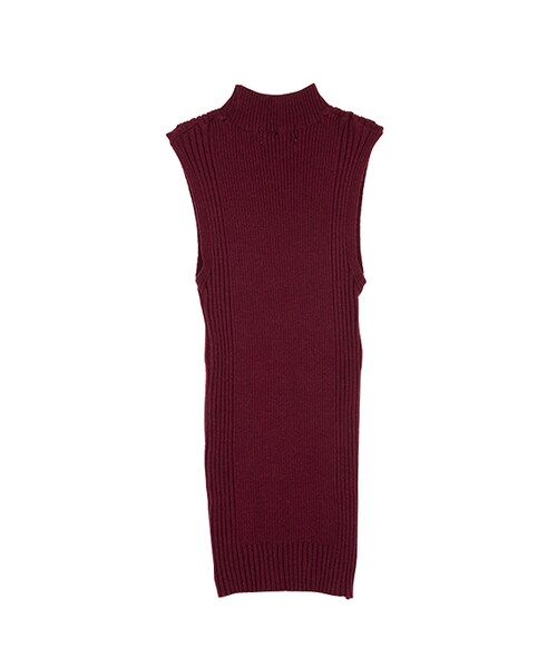 gracegift（グレースギフト）の「韓國纖細感立領針織背心（トップス・レディース・白/酒紅/深綠・F）」の9枚目の写真