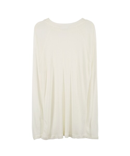 gracegift（グレースギフト）の「韓國百搭細針織棉質上衣（トップス・レディース・白/深藍・F）」の2枚目の写真