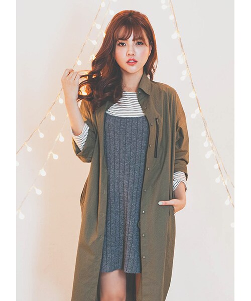 gracegift（グレースギフト）の「韓國清新學院直條針織背心洋裝（その他・レディース・綠/灰・F）」の12枚目の写真