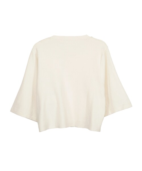 gracegift（グレースギフト）の「甜美午後珍珠寶石短版針織上衣（その他・レディース・白/條紋・F）」の2枚目の写真