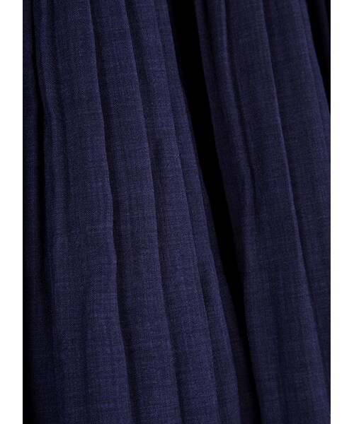 gracegift（グレースギフト）の「韓國初秋甜美雪紡百褶短裙（スカート・レディース・深藍/黑・F）」の3枚目の写真