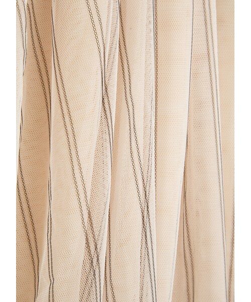 gracegift（グレースギフト）の「芭蕾女伶條紋澎澎及膝紗裙（スカート・レディース・灰/深藍/杏・F）」の16枚目の写真