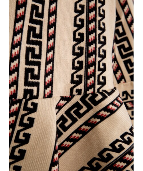 gracegift（グレースギフト）の「韓國浪漫情調幾何高腰傘裙（スカート・レディース・杏・S）」の2枚目の写真