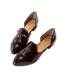 gracegift | 韓國尖頭流蘇側鏤空樂福鞋(その他)