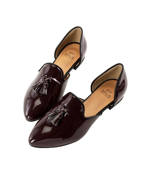 gracegift(グレースギフト)の「韓國尖頭流蘇側鏤空樂福鞋(その他・レディース・灰/酒紅・36/37/38/39/40)」の11枚目の写真