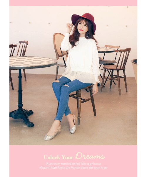 gracegift（グレースギフト）の「韓國輕法優雅素色毛呢女優帽（帽子・レディース・深灰/酒紅/黑・F）」の8枚目の写真