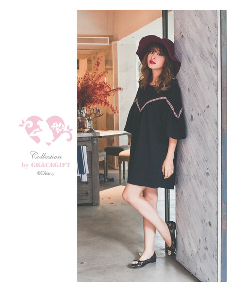 gracegift（グレースギフト）の「韓國輕法優雅素色毛呢女優帽（帽子・レディース・深灰/酒紅/黑・F）」の10枚目の写真