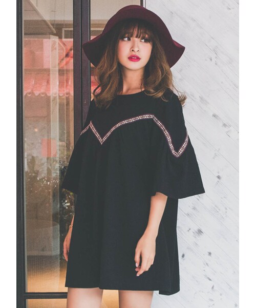 gracegift（グレースギフト）の「韓國輕法優雅素色毛呢女優帽（帽子・レディース・深灰/酒紅/黑・F）」の5枚目の写真