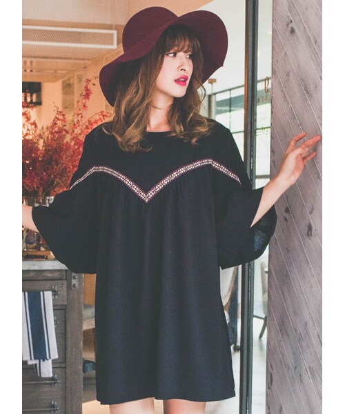 gracegift（グレースギフト）の「韓國輕法優雅素色毛呢女優帽（帽子・レディース・深灰/酒紅/黑・F）」の6枚目の写真