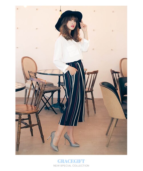 gracegift（グレースギフト）の「韓國輕法優雅素色毛呢女優帽（帽子・レディース・深灰/酒紅/黑・F）」の21枚目の写真