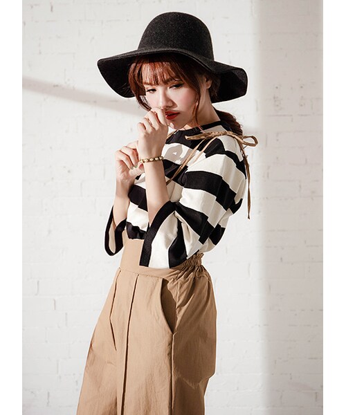 gracegift（グレースギフト）の「韓國輕法優雅素色毛呢女優帽（帽子・レディース・深灰/酒紅/黑・F）」の14枚目の写真