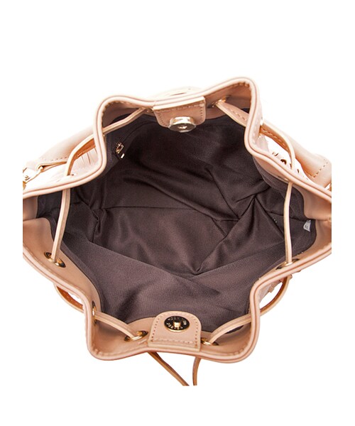 gracegift（グレースギフト）の「韓國流蘇皮革束口水桶包（バッグ・レディース・杏・F）」の4枚目の写真