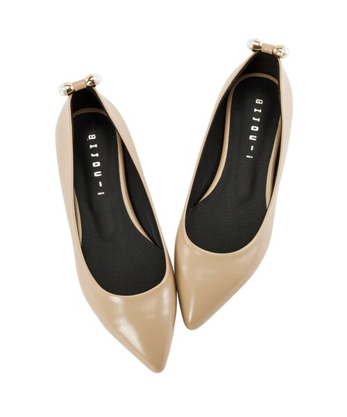 gracegift（グレースギフト）の「韓國後寶石尖頭平底鞋（シューズ・レディース・黑/杏・36/37/38/39/40）」の13枚目の写真