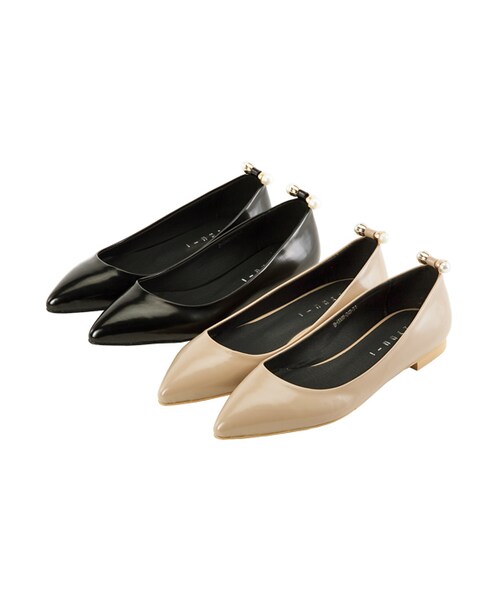 gracegift（グレースギフト）の「韓國後寶石尖頭平底鞋（シューズ・レディース・黑/杏・36/37/38/39/40）」の20枚目の写真