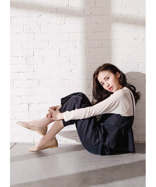 gracegift（グレースギフト）の「韓國後寶石尖頭平底鞋（シューズ・レディース・黑/杏・36/37/38/39/40）」の19枚目の写真