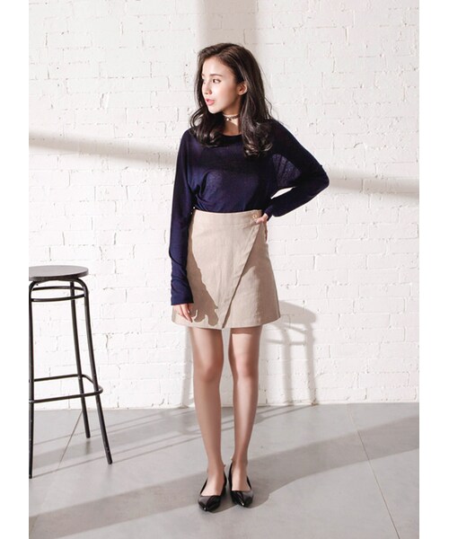 gracegift（グレースギフト）の「韓國後寶石尖頭平底鞋（シューズ・レディース・黑/杏・36/37/38/39/40）」の5枚目の写真