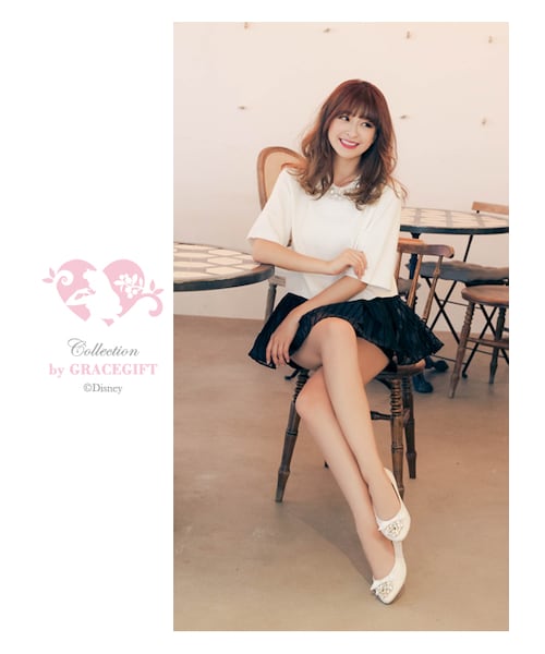 gracegift（グレースギフト）の「貝兒玫瑰寶石平底鞋（シューズ・レディース・蕾絲白・35/36/37/38/39/40/41）」の9枚目の写真