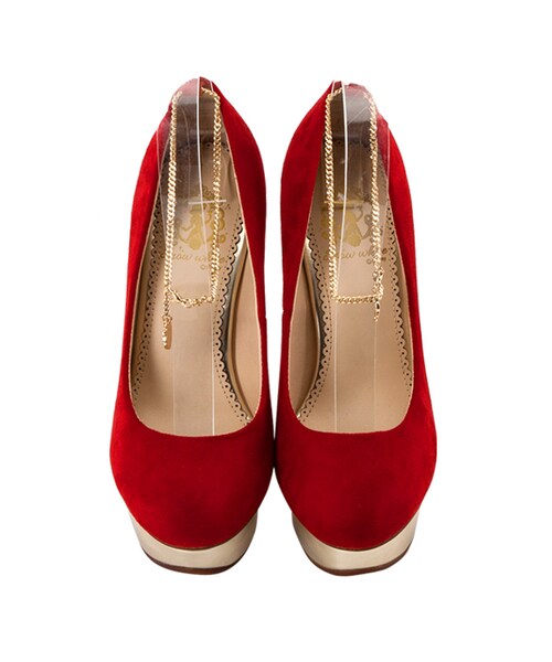 gracegift（グレースギフト）の「公主2way不對稱踝鍊跟鞋（シューズ・レディース・正紅・35/36/37/38/39/40/41）」の3枚目の写真