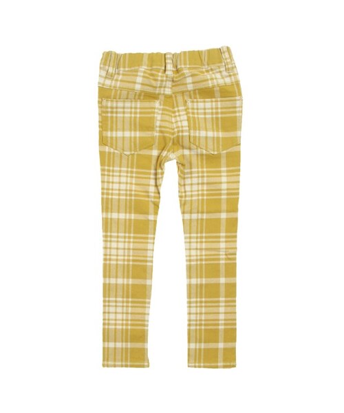 apres les cours（アプレレクール）の「チェック＆無地スキニーパンツ（パンツ・キッズ・ブラック/グリーン/マスタード・80/90/100/110/120/130/140）」の7枚目の写真