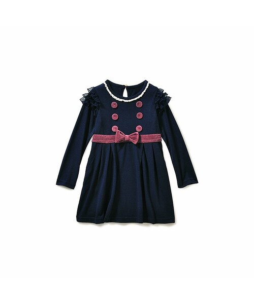 Ano Ne アノネ の フレンチシネマのヒロインみたいなレトロガーリーワンピース ネイビー ワンピース Wear