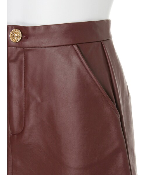 EVRIS（エヴリス）の「フェイクレザー台形スカート（スカート・レディース・ブラック/ボルドー・S/M）」の9枚目の写真