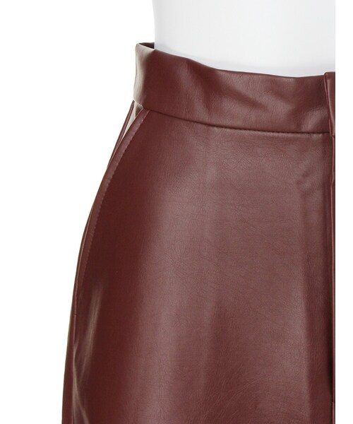 EVRIS（エヴリス）の「フェイクレザー台形スカート（スカート・レディース・ブラック/ボルドー・S/M）」の8枚目の写真