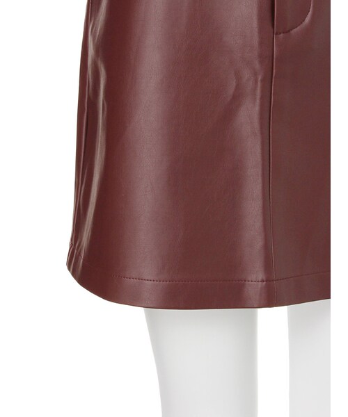 EVRIS（エヴリス）の「フェイクレザー台形スカート（スカート・レディース・ブラック/ボルドー・S/M）」の12枚目の写真