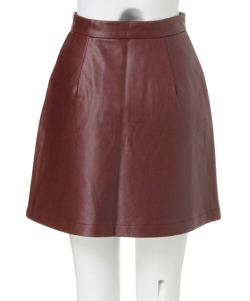 EVRIS（エヴリス）の「フェイクレザー台形スカート（スカート・レディース・ブラック/ボルドー・S/M）」の7枚目の写真