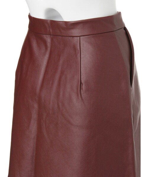 EVRIS（エヴリス）の「フェイクレザー台形スカート（スカート・レディース・ブラック/ボルドー・S/M）」の11枚目の写真