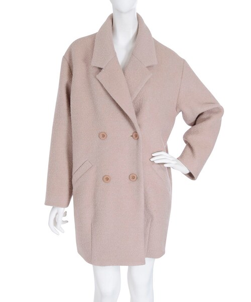 merry jenny（メリージェニー）の「ブークレコクーンコート（ジャケット/アウター・レディース・グレー/ブラック/アイスブルー/ベージュ・F）」の8枚目の写真