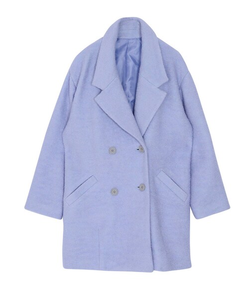 merry jenny（メリージェニー）の「ブークレコクーンコート（ジャケット/アウター・レディース・グレー/ブラック/アイスブルー/ベージュ・F）」の4枚目の写真