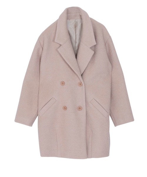 merry jenny（メリージェニー）の「ブークレコクーンコート（ジャケット/アウター・レディース・グレー/ブラック/アイスブルー/ベージュ・F）」の3枚目の写真