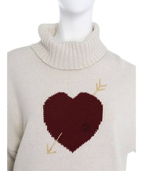 merry jenny（メリージェニー）の「キューピッドタートルニット（トップス・レディース・アイボリー/ブラック/オレンジ/ブルー・F）」の10枚目の写真