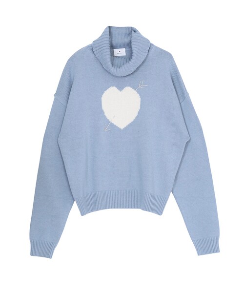 merry jenny（メリージェニー）の「キューピッドタートルニット（トップス・レディース・アイボリー/ブラック/オレンジ/ブルー・F）」の3枚目の写真