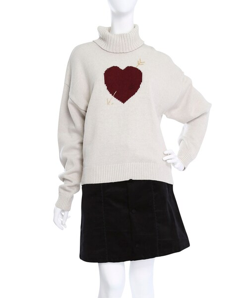 merry jenny（メリージェニー）の「キューピッドタートルニット（トップス・レディース・アイボリー/ブラック/オレンジ/ブルー・F）」の7枚目の写真