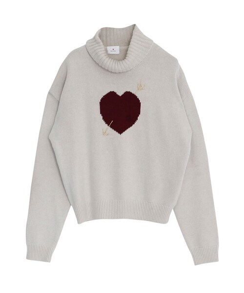 merry jenny（メリージェニー）の「キューピッドタートルニット（トップス・レディース・アイボリー/ブラック/オレンジ/ブルー・F）」の2枚目の写真