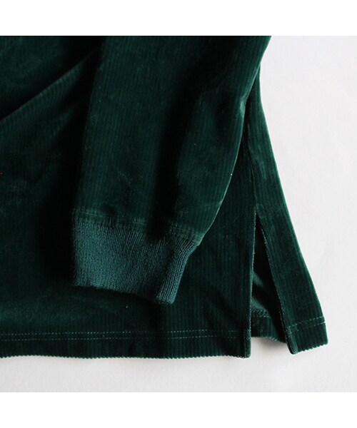 Vintage Clothing（ヴィンテージクロージング）の「Velour Corduroy Half Zip Tee（トップス・Dark Green・One）」の5枚目の写真