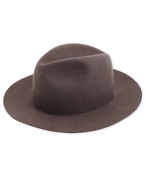 ADAM ET ROPE'（アダムエロペ）の「ウールレギュラー中折れハット（ファッション雑貨・メンズ・ブラック/グレー/キャメル・F）」の3枚目の写真
