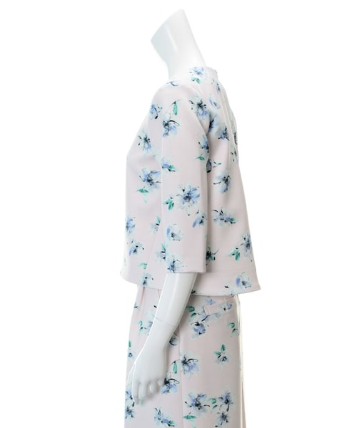 31 Sons de mode（トランテアン　ソン　ドゥ　モード）の「花柄プリントセットアッププルオーバー（トップス・レディース・ブラック/オフホワイト/ピンク・36/38）」の5枚目の写真