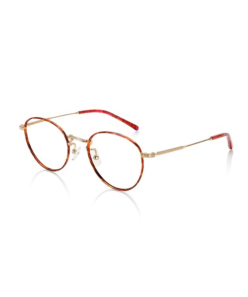 JINS（ジンズ）の「【JINS CLASSIC -Metal-】メタル（メガネ・レディース・ワイン/ライトブラウンササ/ブラウンデミ/ゴールド・49□20-146○42 (Smallのみ)）」の2枚目の写真