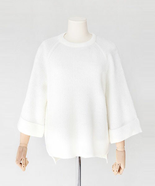 DHOLIC(ディーホリック)の「ワイドスリーブニットプルオーバー(ニット/セーター・レディース・オリーブグリーン/グレー/ピンク/ブラック/ベージュ/ホワイトアイボリー/ミント・FREE)」の2枚目の写真