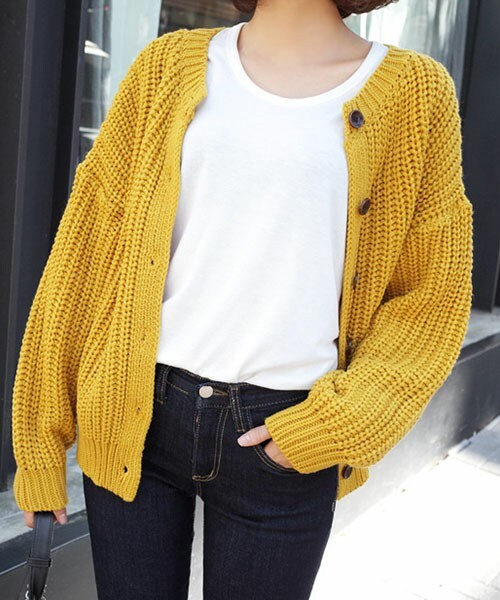 DHOLIC(ディーホリック)の「ラウンドネック2WAYニットカーディガン(カーディガン/ボレロ・レディース・クリーム/ダークグレー/ディープスカイブルー/マスタード・FREE)」の4枚目の写真