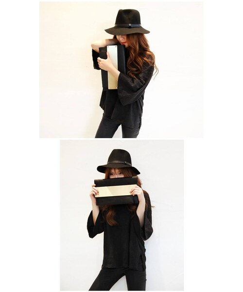 Aco Design（アコデザイン）の「ゆったり 無地 tシャツ レディース/tシャツ 7分袖/ゆるtシャツ（Tシャツ/カットソー・レディース・ブラック・肩幅：58　バスト：120　袖丈：30.5　袖周り：50　総丈(前/後)：62/64）」の3枚目の写真